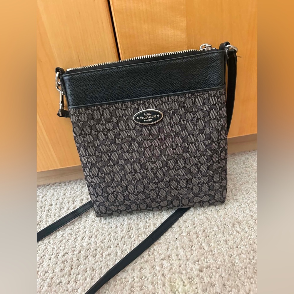Coach Monogram Crossbody in Brown and Black